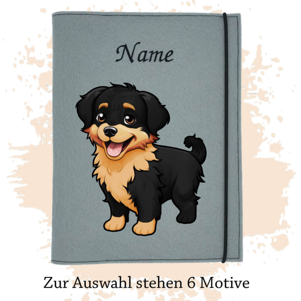 Dokumentenhülle für Hund Australian Shepherd black tan